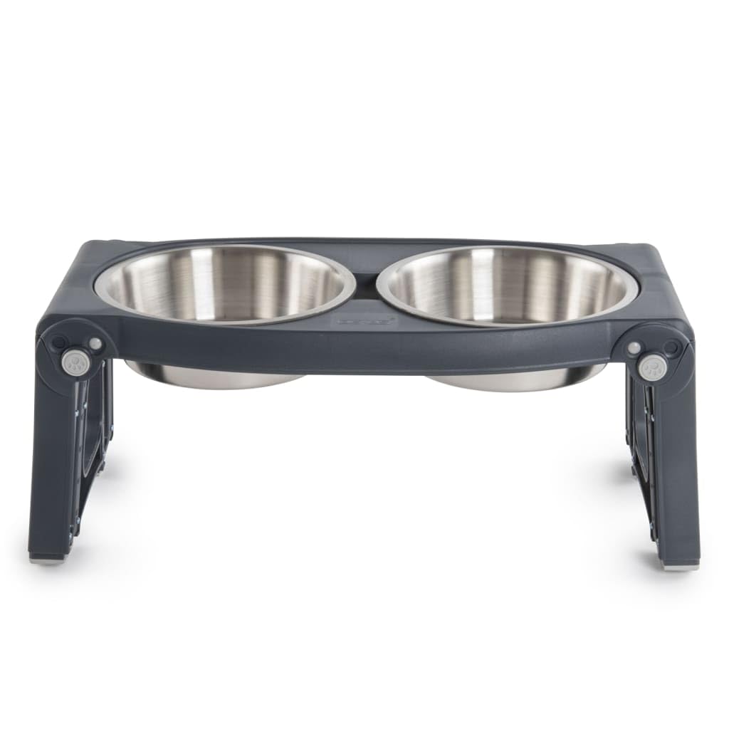 Adjustable Height Double Pet Feeder with Stainless Steel Bowls X930