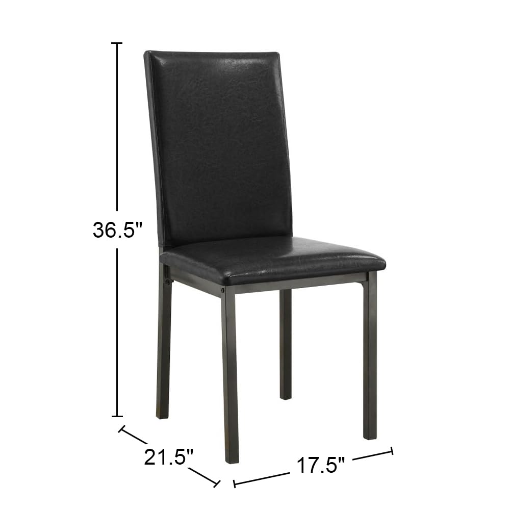 Black Leatherette Dining Chairs Set of 2 W8065