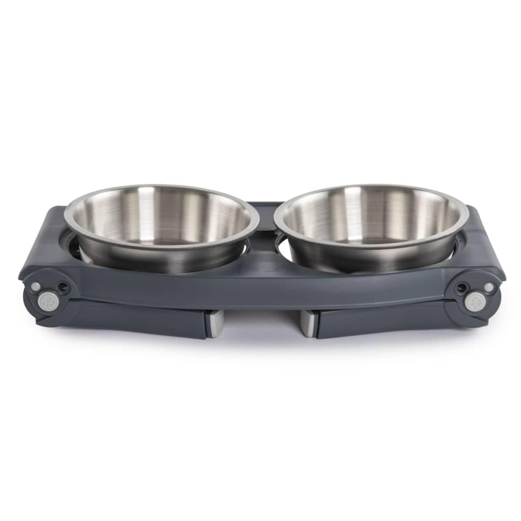 Adjustable Height Double Pet Feeder with Stainless Steel Bowls X930