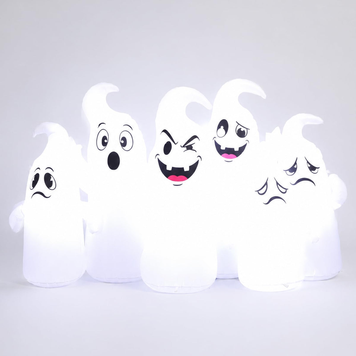 8FT Long Halloween Inflatable 6 Cute Ghosts LED Yard Decoration T988