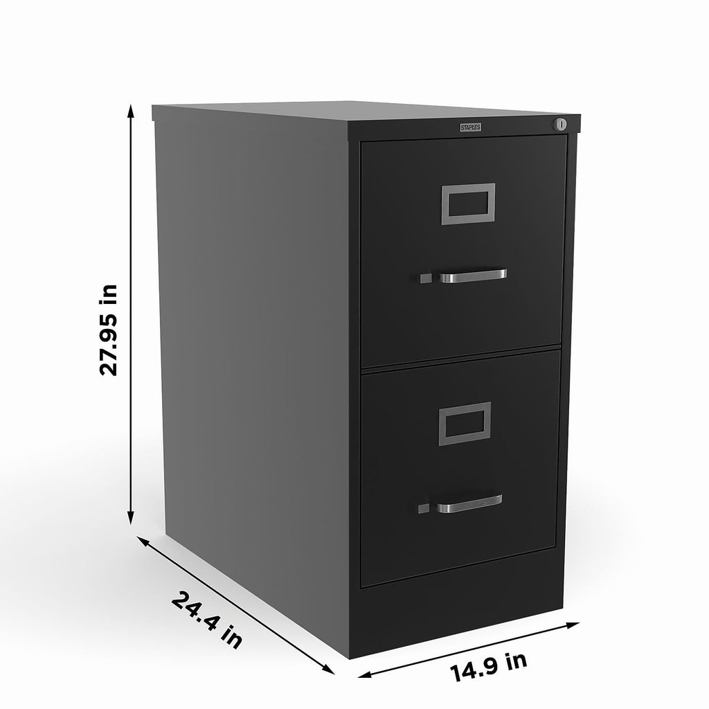 Black 2 Drawer Letter Size Lockable File Cabinet T4251