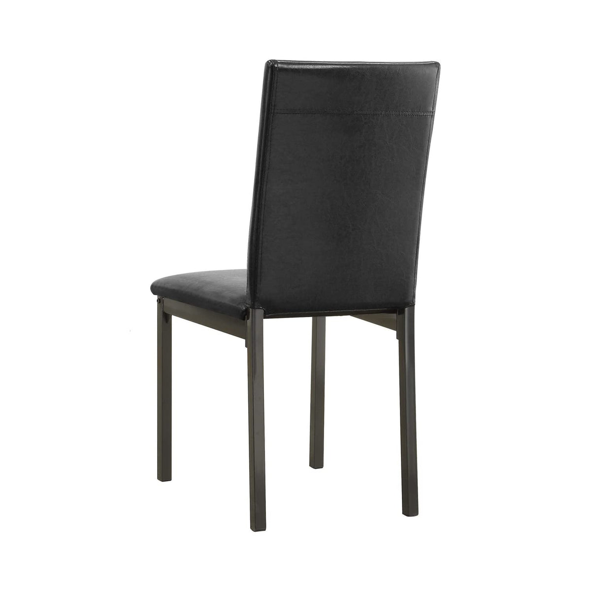 Black Leatherette Dining Chairs Set of 2 W8065