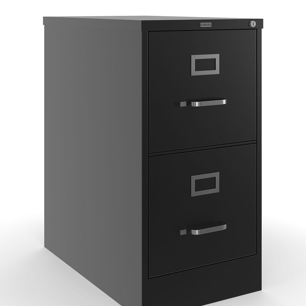 Black 2 Drawer Letter Size Lockable File Cabinet T4251
