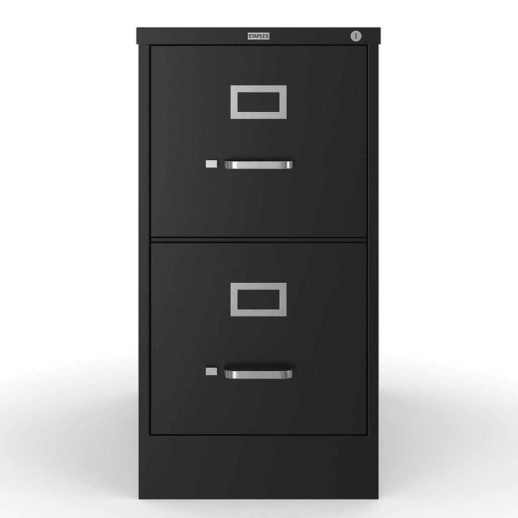 Black 2 Drawer Letter Size Lockable File Cabinet T4251