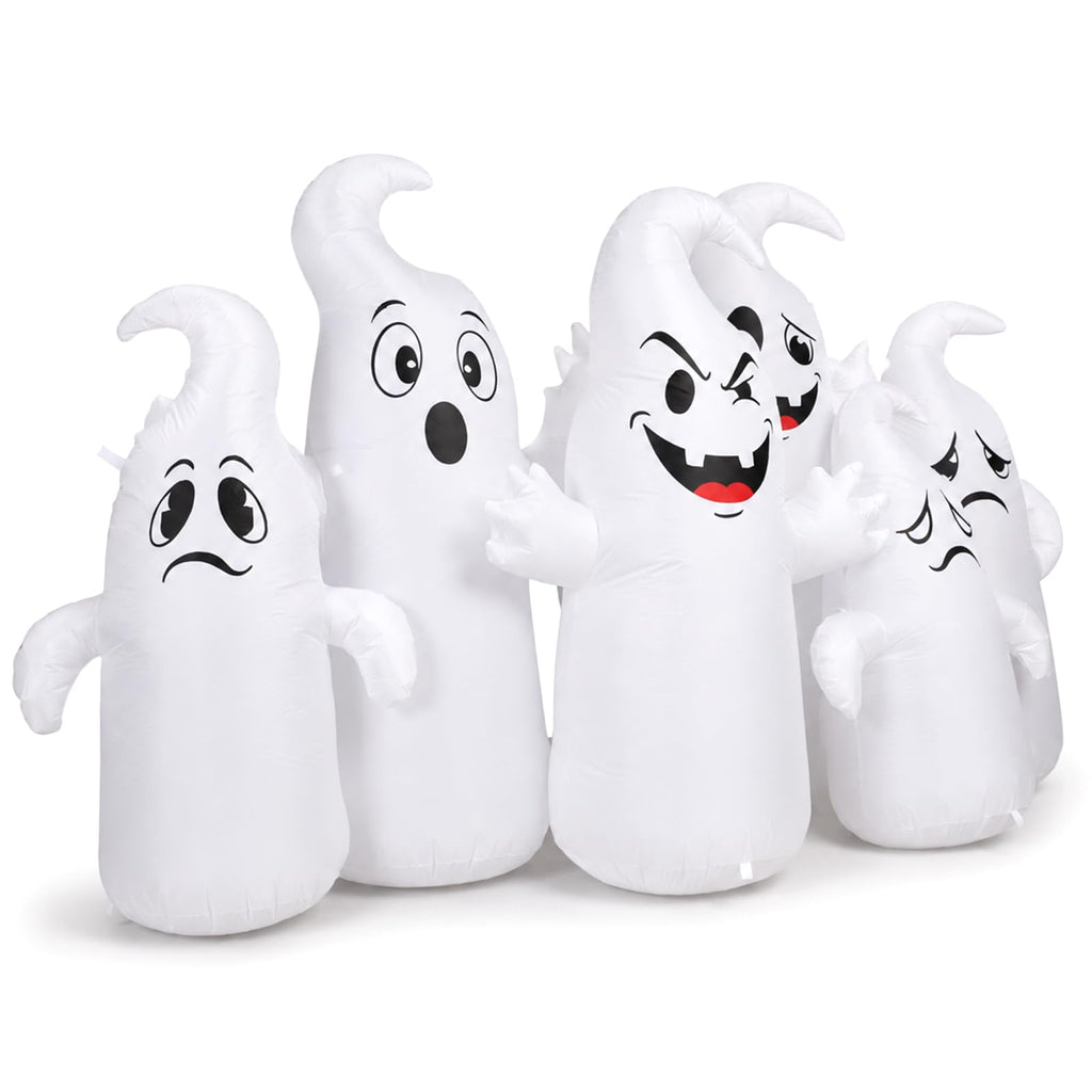 8FT Long Halloween Inflatable 6 Cute Ghosts LED Yard Decoration T988