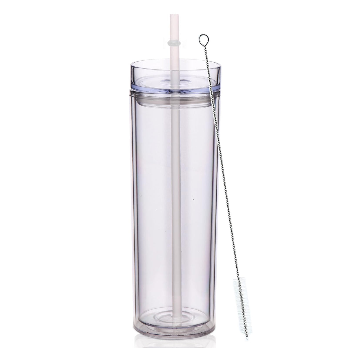 20oz Double Wall Plastic Tumbler with Lid and Straw E71162