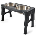 Adjustable Height Double Pet Feeder with Stainless Steel Bowls X930