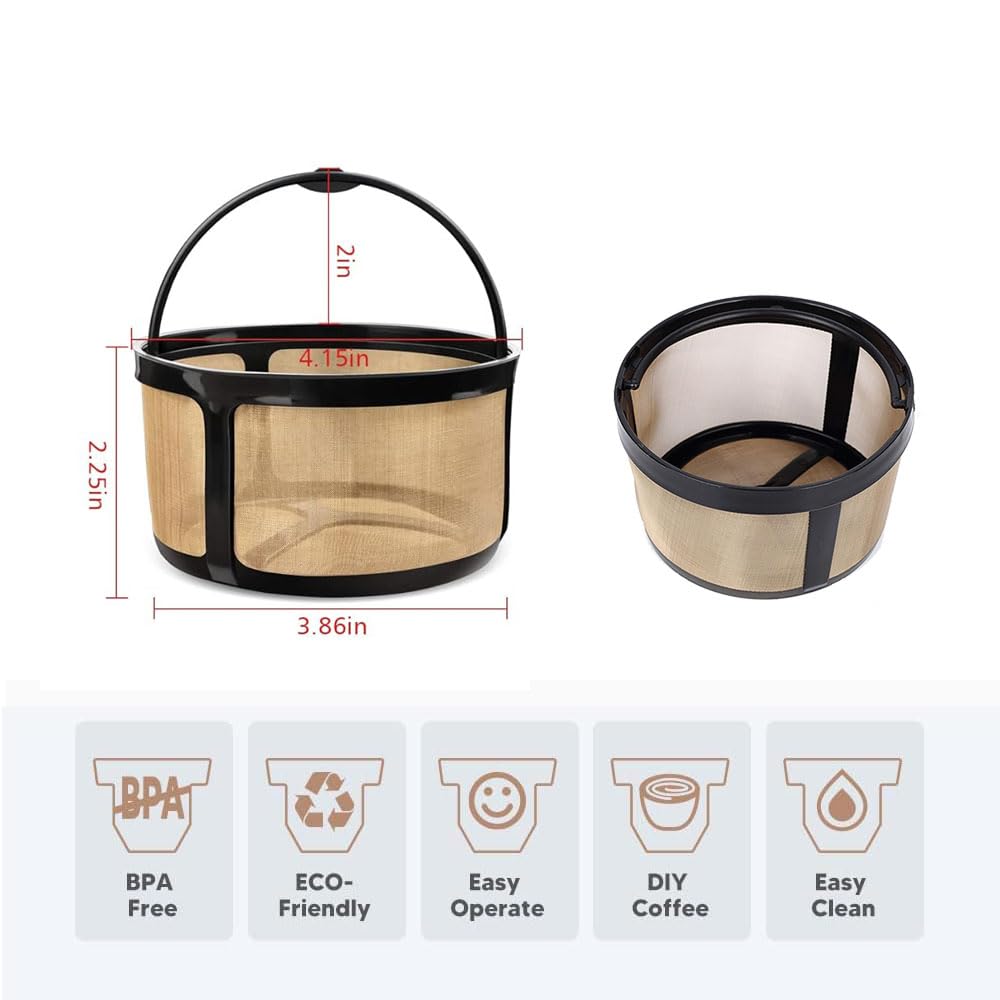 Reusable 8-12 Cup Basket Coffee Filter 2 Pack BPA Free S72477