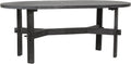 Black Oval Solid Acacia Wood Coffee Table O991456