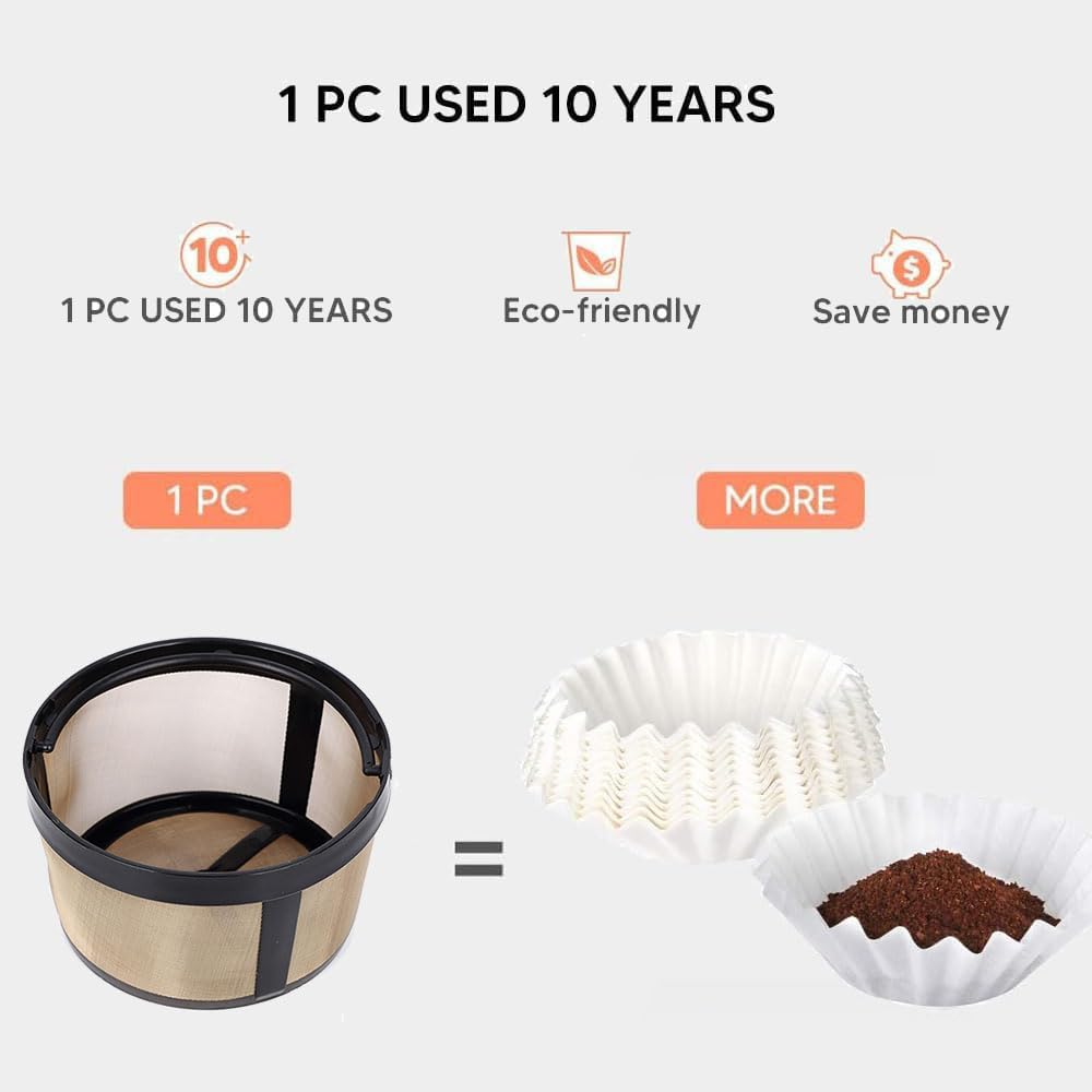 Reusable 8-12 Cup Basket Coffee Filter 2 Pack BPA Free S72477
