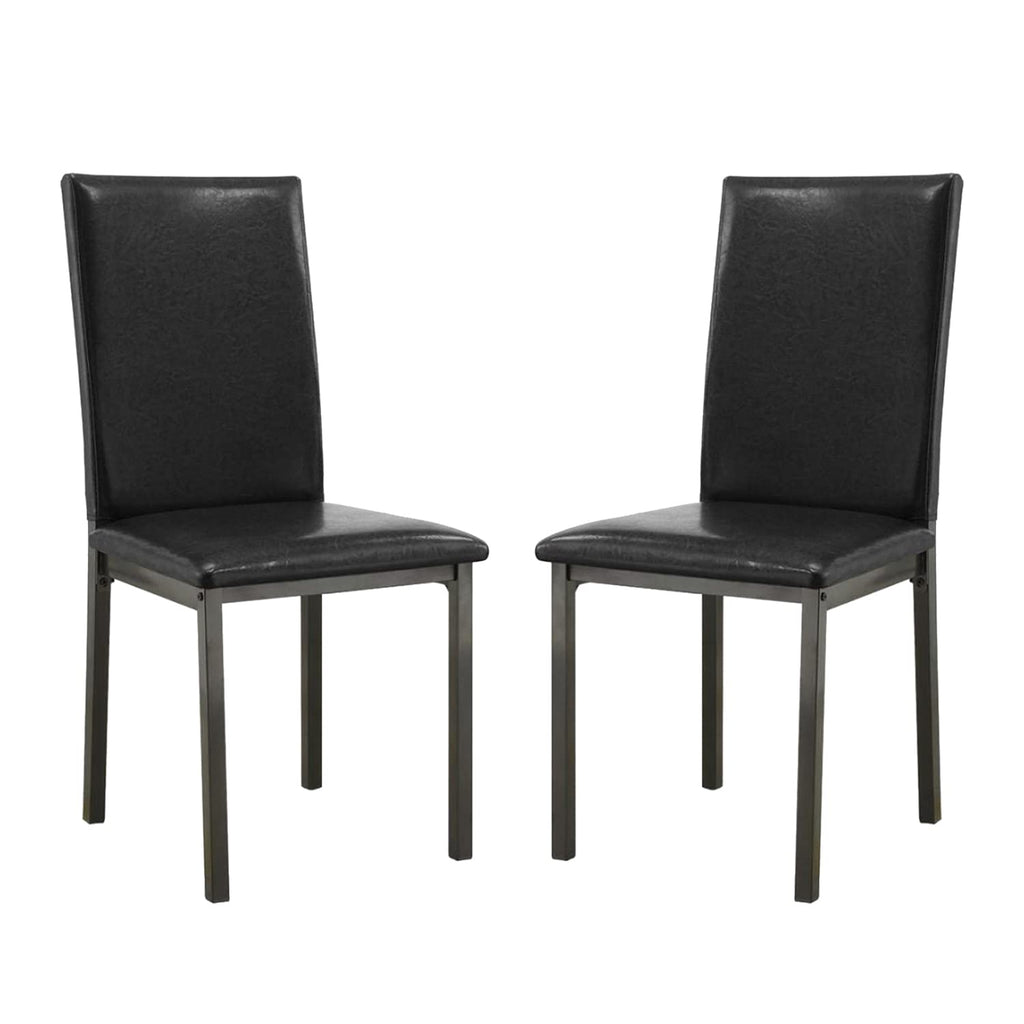 Black Leatherette Dining Chairs Set of 2 W8065