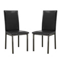 Black Leatherette Dining Chairs Set of 2 W8065