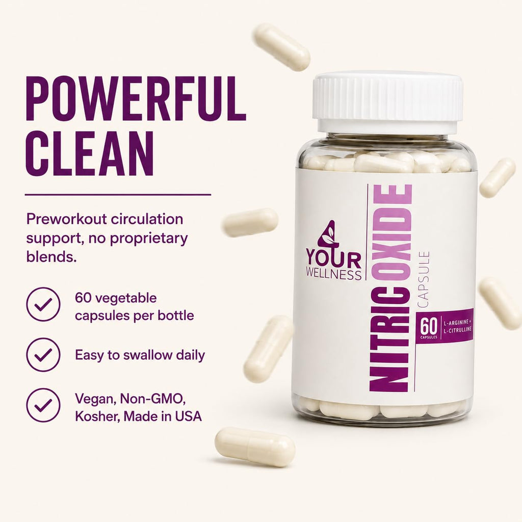 Nitric Oxide Capsules L Arginine L Citrulline 60 Count Y7481