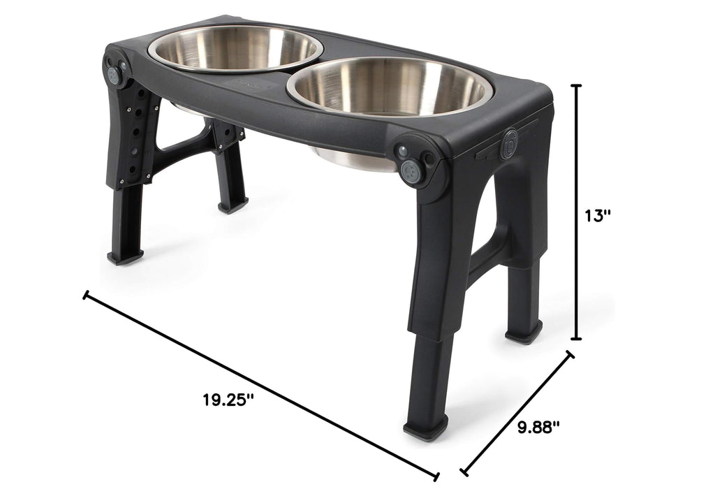 Adjustable Height Double Pet Feeder with Stainless Steel Bowls X930