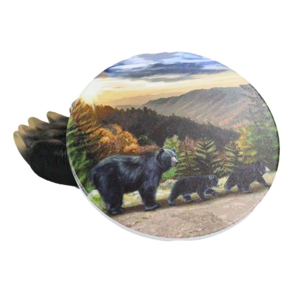Black Bear Coaster Holder with 4 Coasters Set V30125