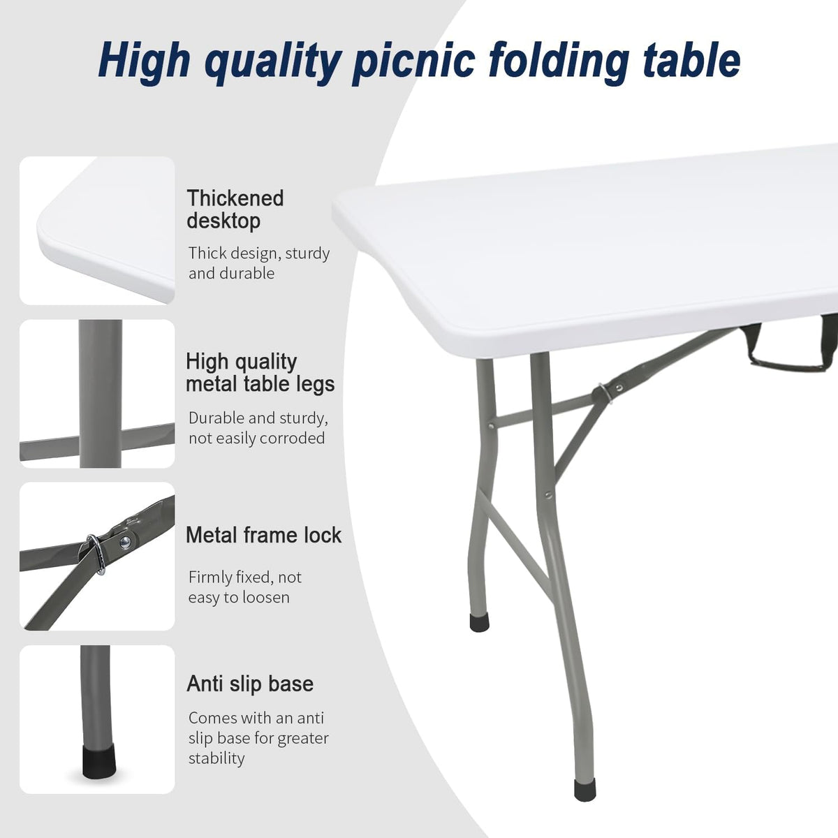 White Folding Table B786