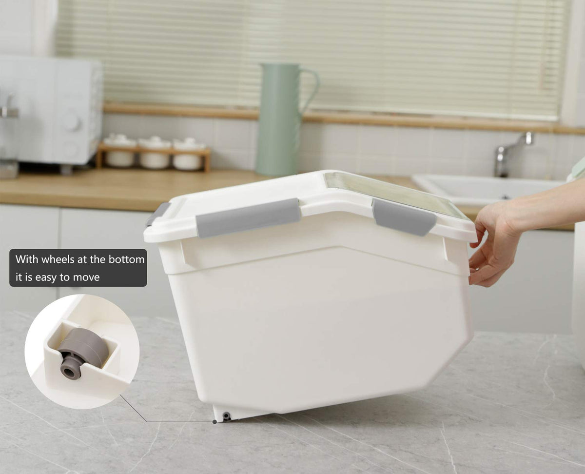 2 Pack Airtight Pet Food Storage Container with Scoop 10 LB C349975