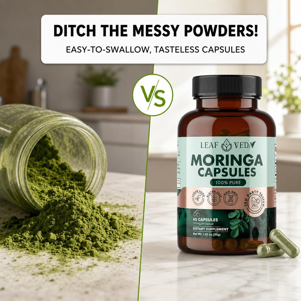 Moringa Capsules 1000mg Vegan Non-GMO 60 Count V1033