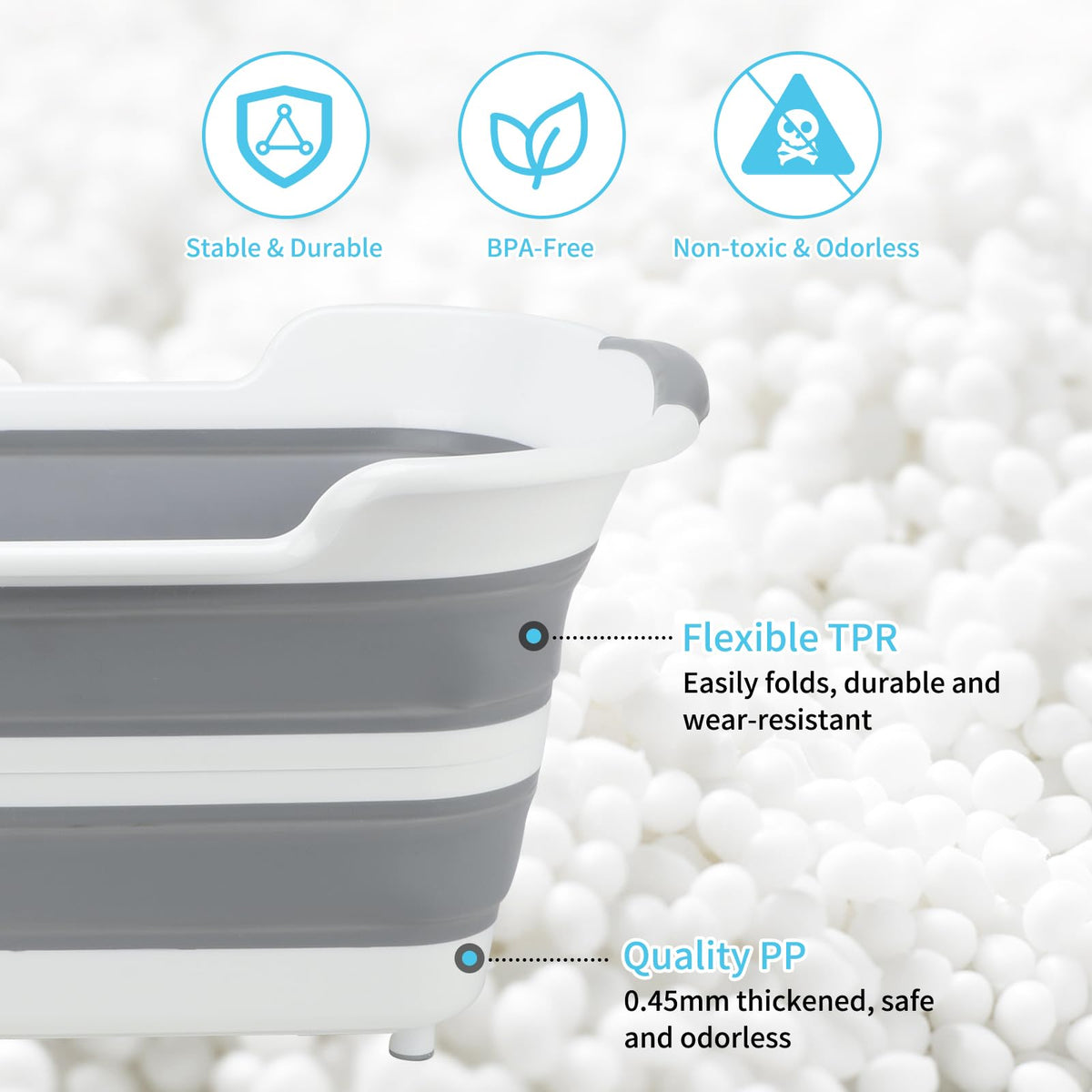 27L Raised Collapsible Dog Bathtub with Drain I8060