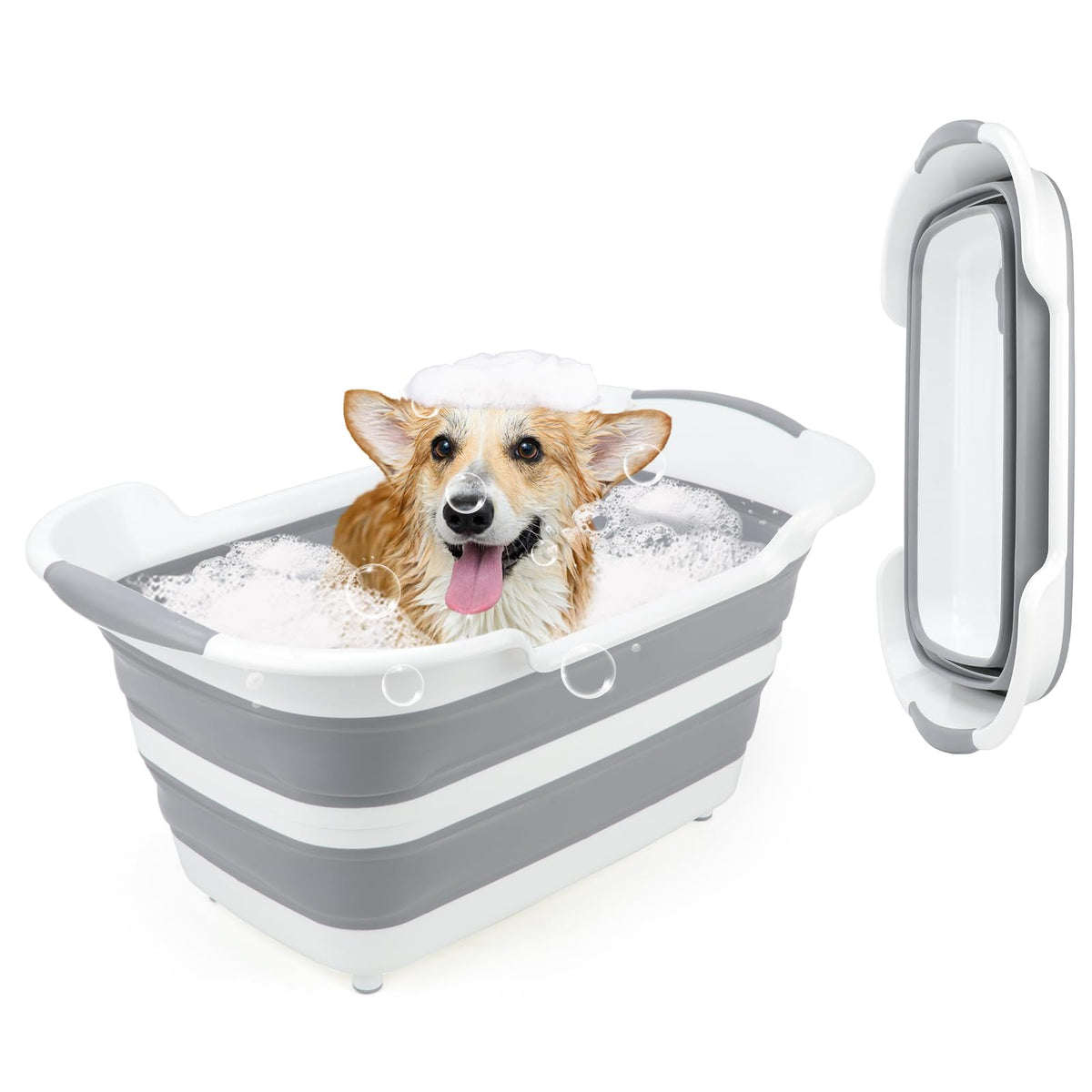27L Raised Collapsible Dog Bathtub with Drain I8060