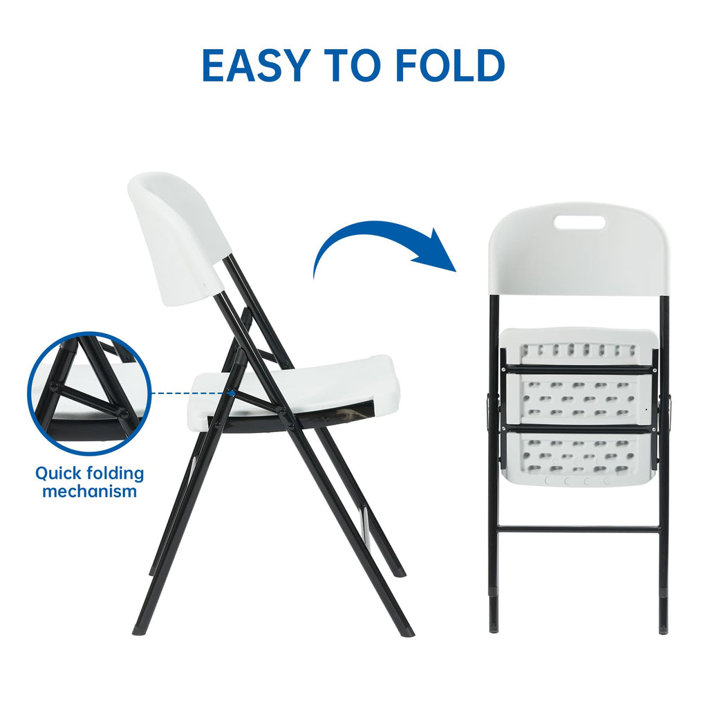 10 Pack White 800 LBS Folding Chairs G86033