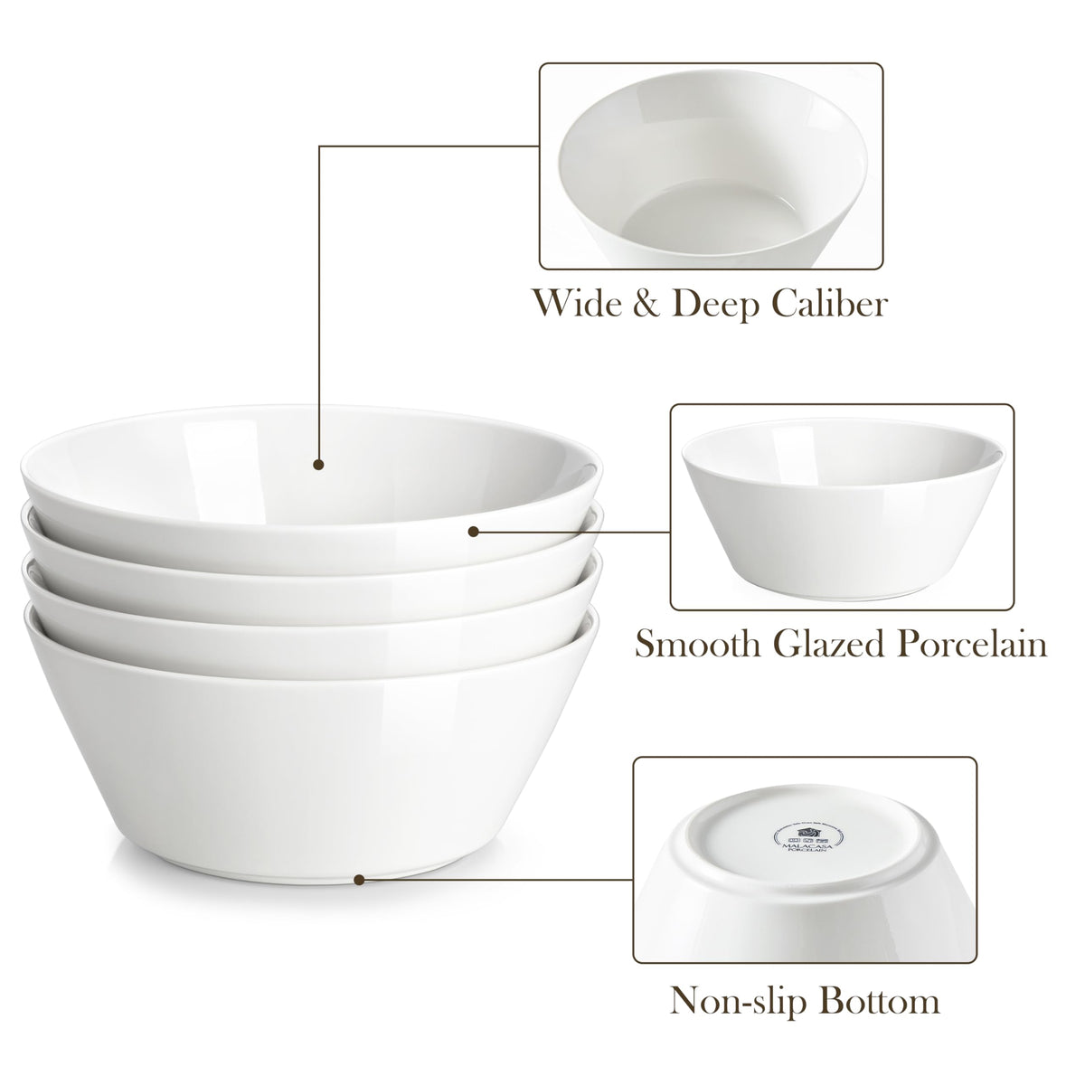 35 OZ Soup Bowls Set of 4 and 24 OZ Cereal Bowls Set of 6 Z81897