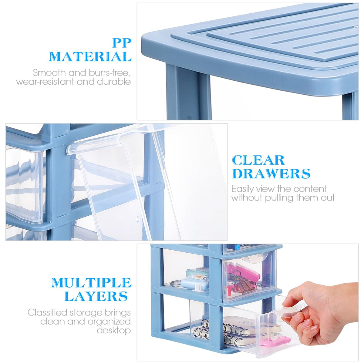 3-Drawer Plastic Storage Organizer K34832