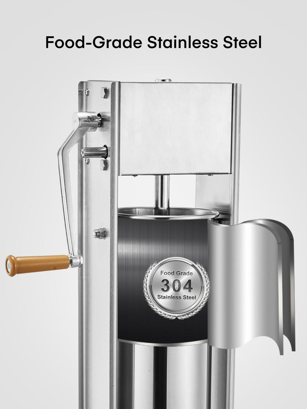 5L Stainless Steel Manual Sausage Stuffer with 4 Stuffing Tubes E142