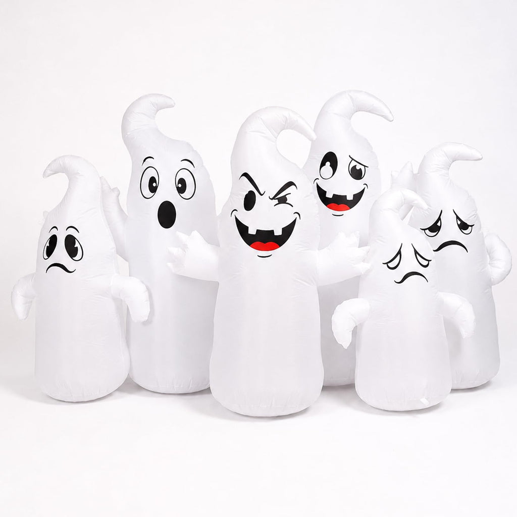 8FT Long Halloween Inflatable 6 Cute Ghosts LED Yard Decoration T988