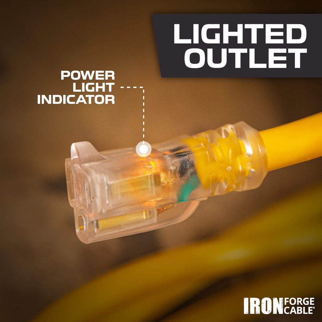 14 Gauge Heavy Duty Extension Cord, 100 Ft Yellow SJTW S340