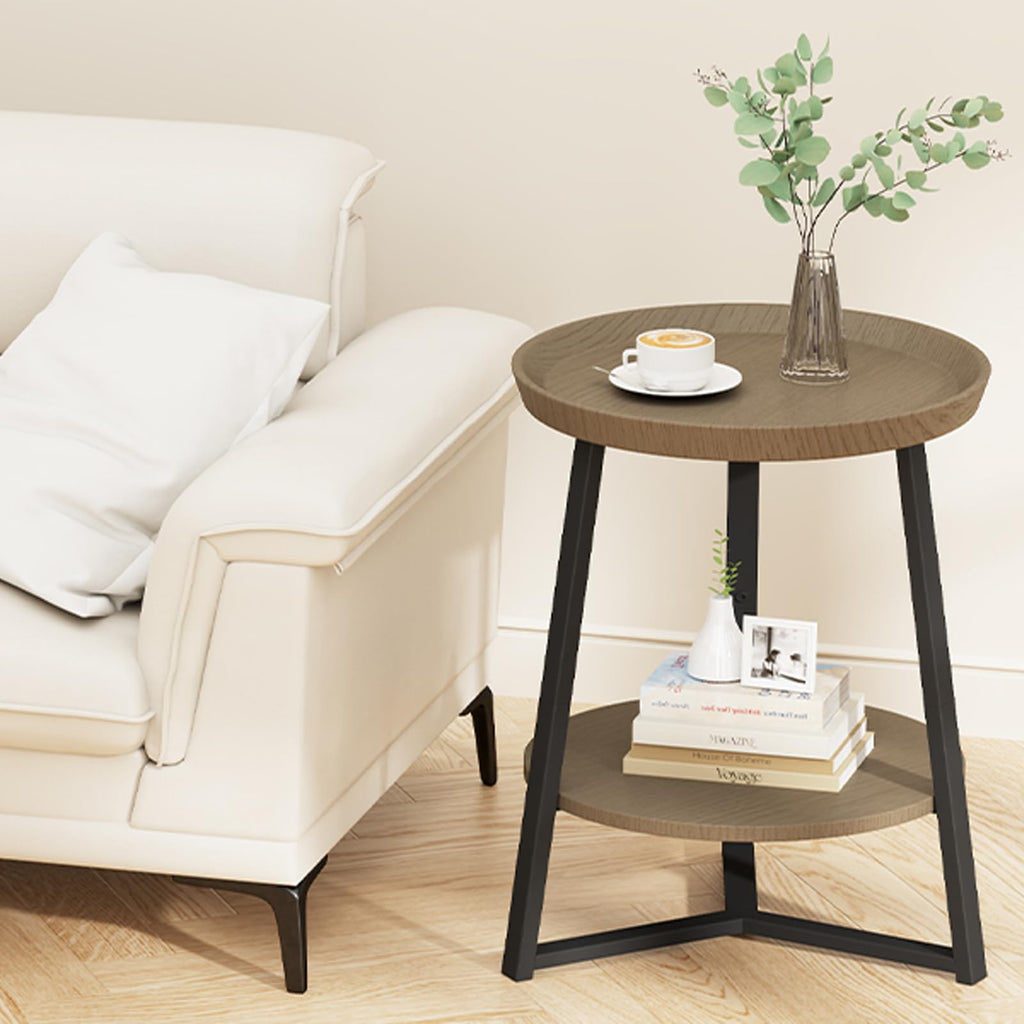 Round 2 Tier End Table with Storage Shelf K7371