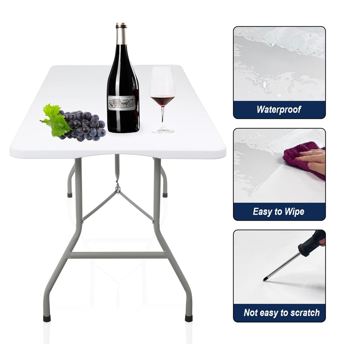 White Folding Table B786