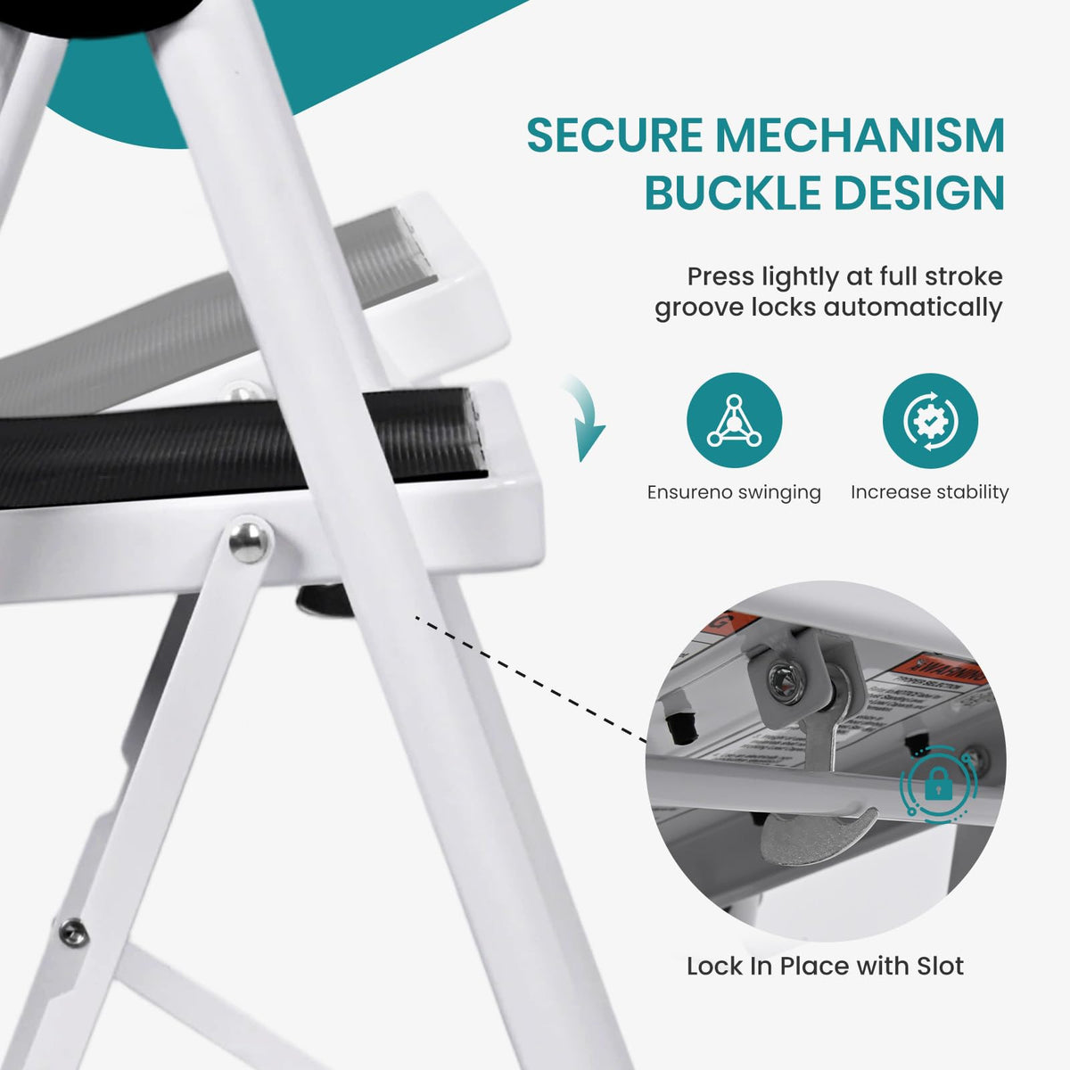 3 Step Ladder with Anti-Slip Pedal & Handrail X162