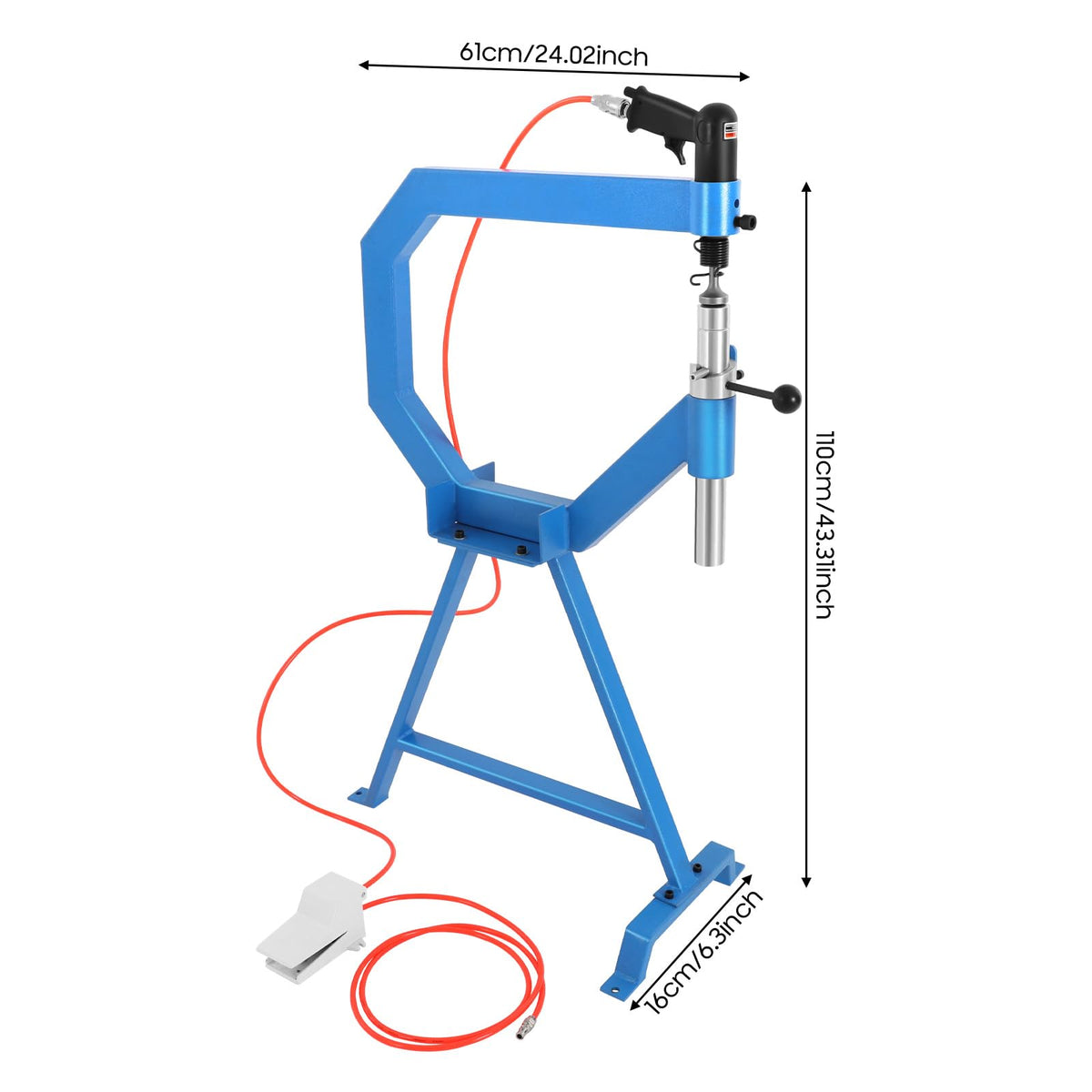 Pneumatic Planishing Hammer with 1" 2" 3" Anvils Dies and Foot Pedal H874903