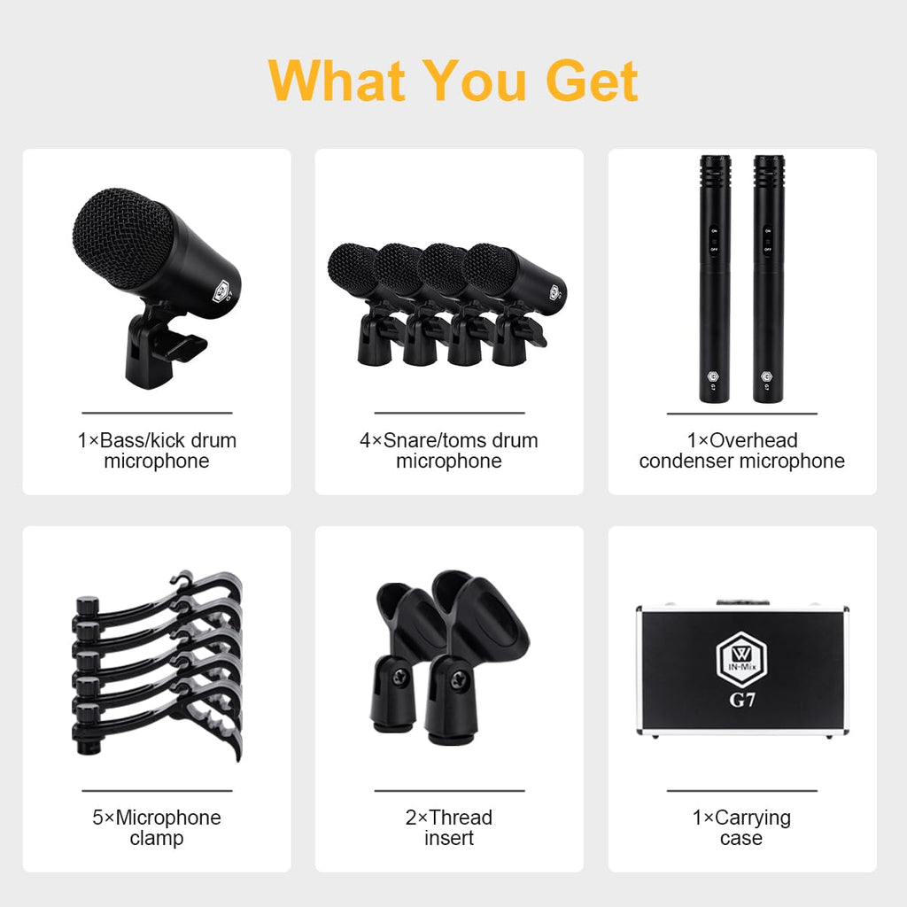 7-Piece Drum Mic Kit with XLR Outputs A468