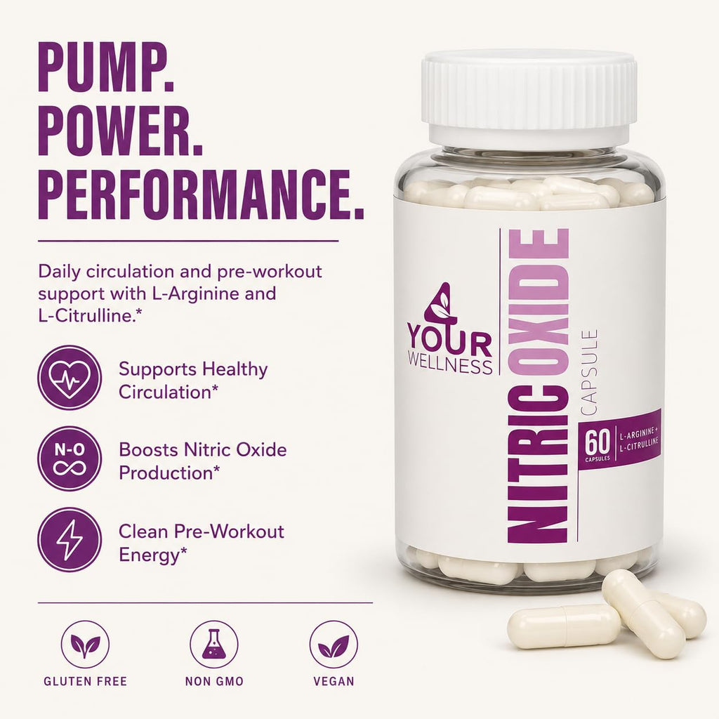 Nitric Oxide Capsules L Arginine L Citrulline 60 Count Y7481