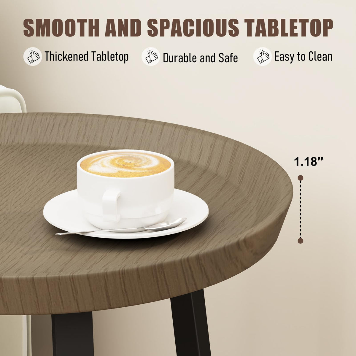 Round 2 Tier End Table with Storage Shelf K7371