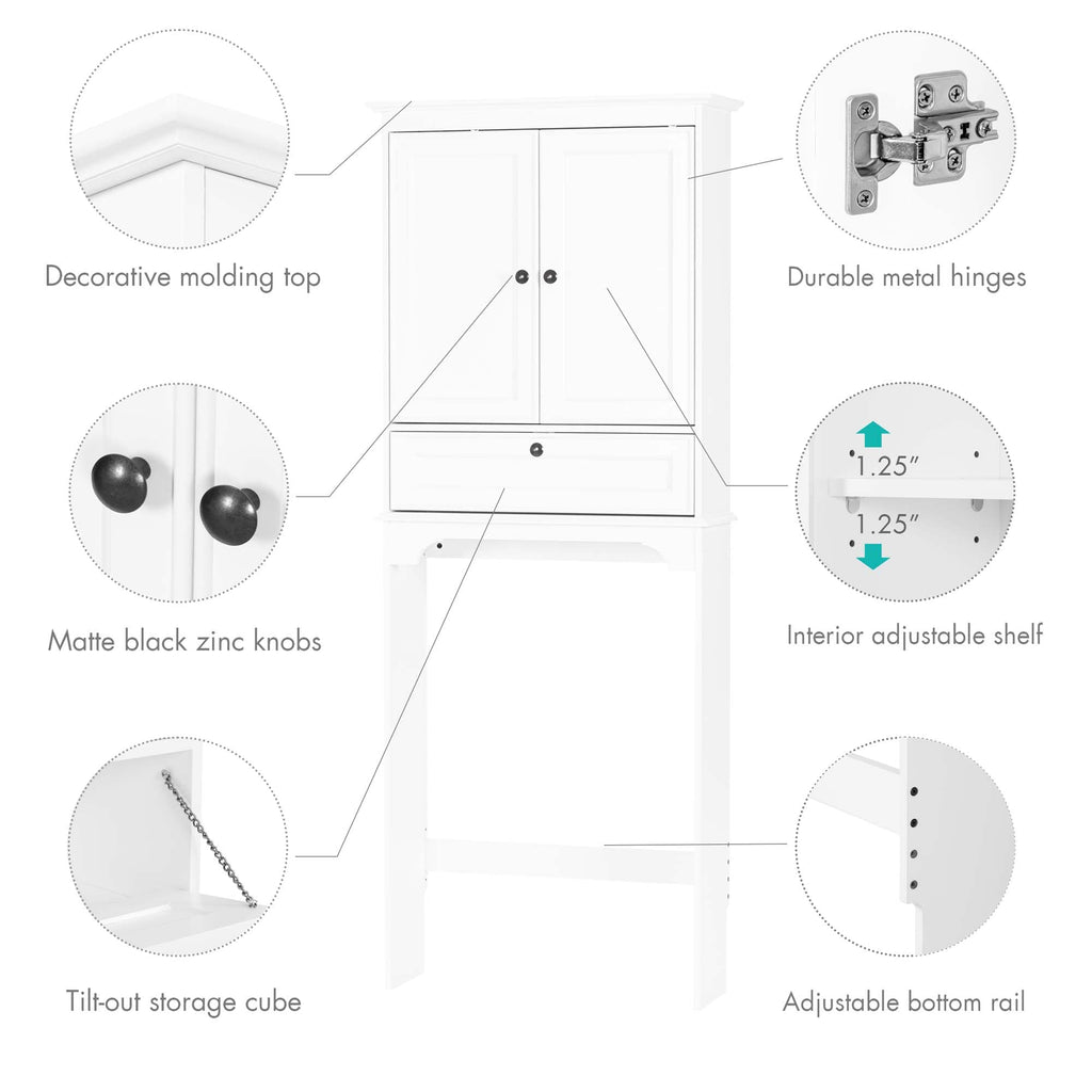 White Over the Toilet Storage Cabinet C988