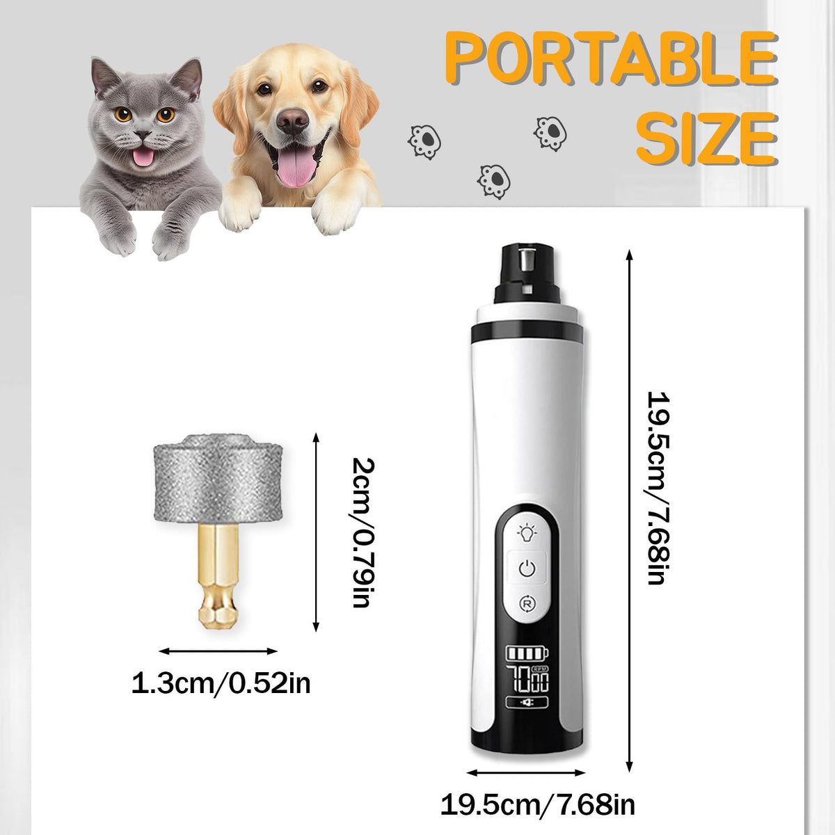 Silent Rechargeable Electric Pet Nail Grinder A922932