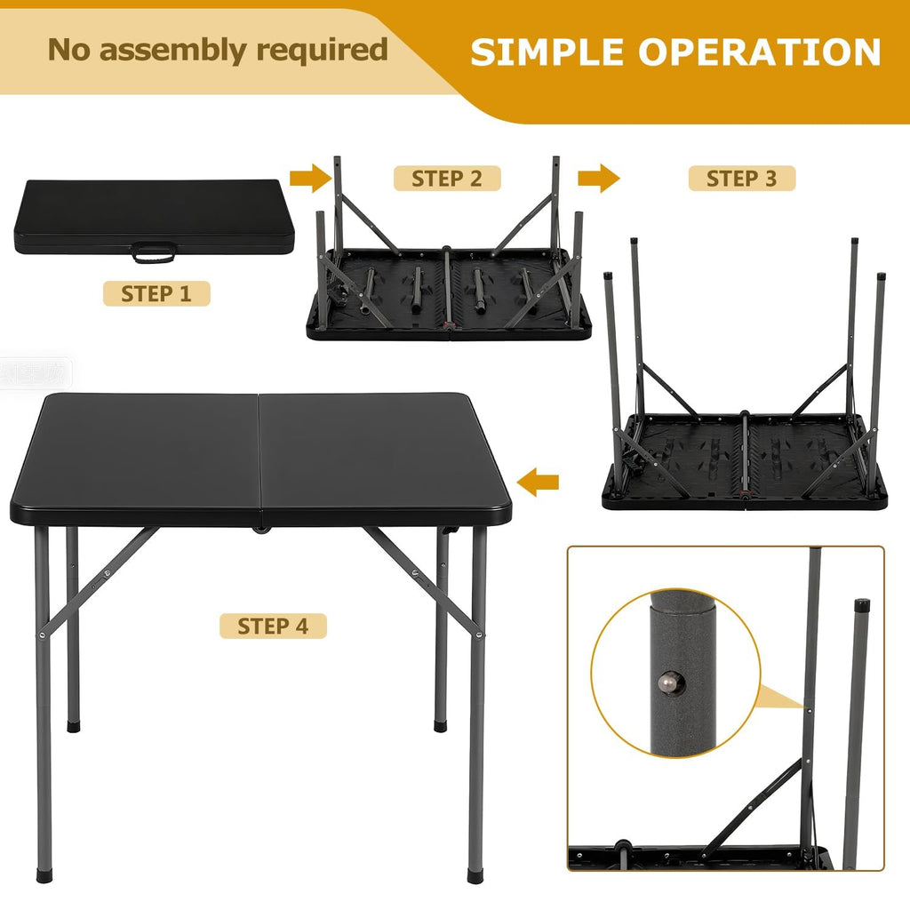 34" Black Folding Card Table I9246