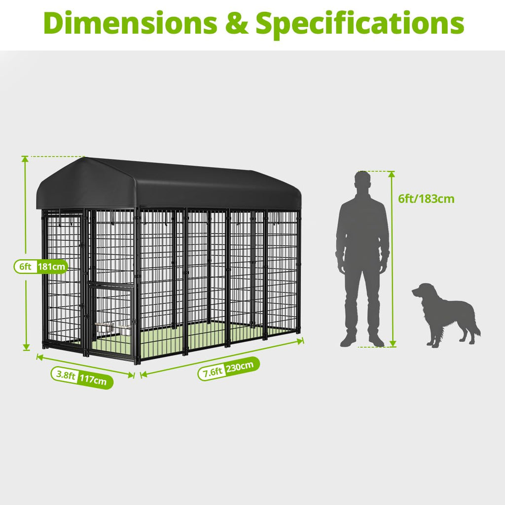 8x4x6ft Outdoor Dog Kennel with Roof I637263