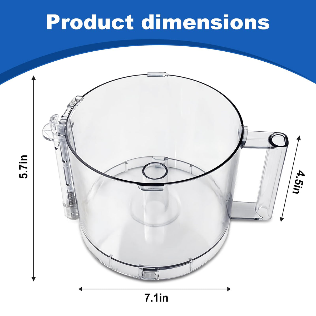 14-Cup Food Processor Working Bowl with 4 Locking Clips B38817