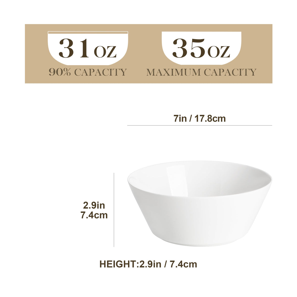 35 OZ Soup Bowls Set of 4 and 24 OZ Cereal Bowls Set of 6 Z81897