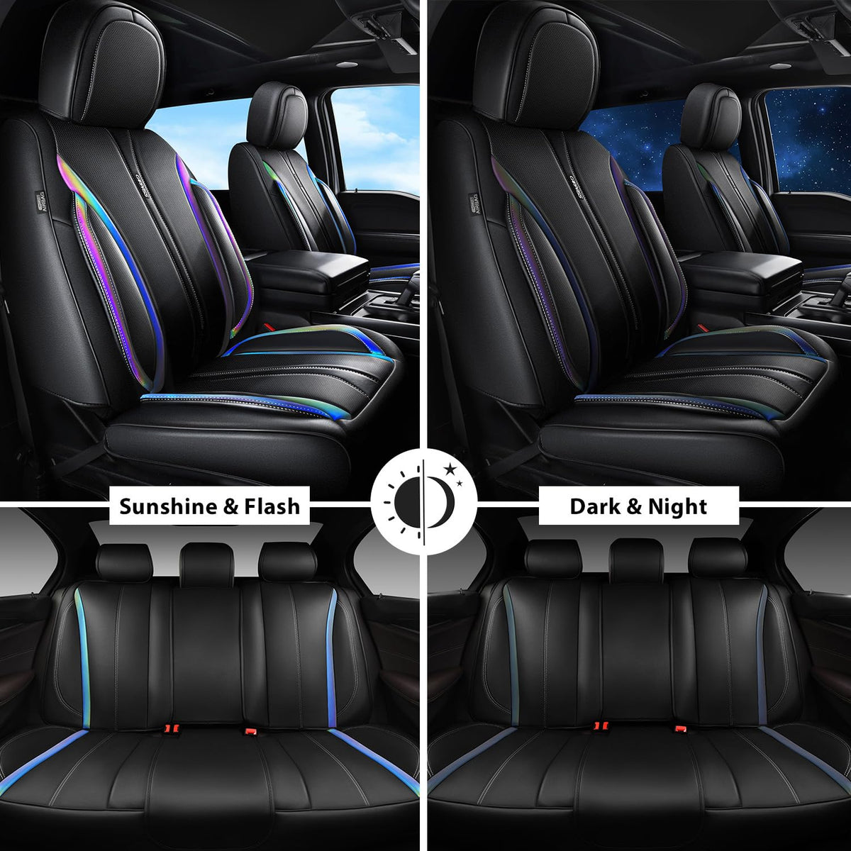 Nappa Leather Car Seat Covers 5 Seats Full Set B136
