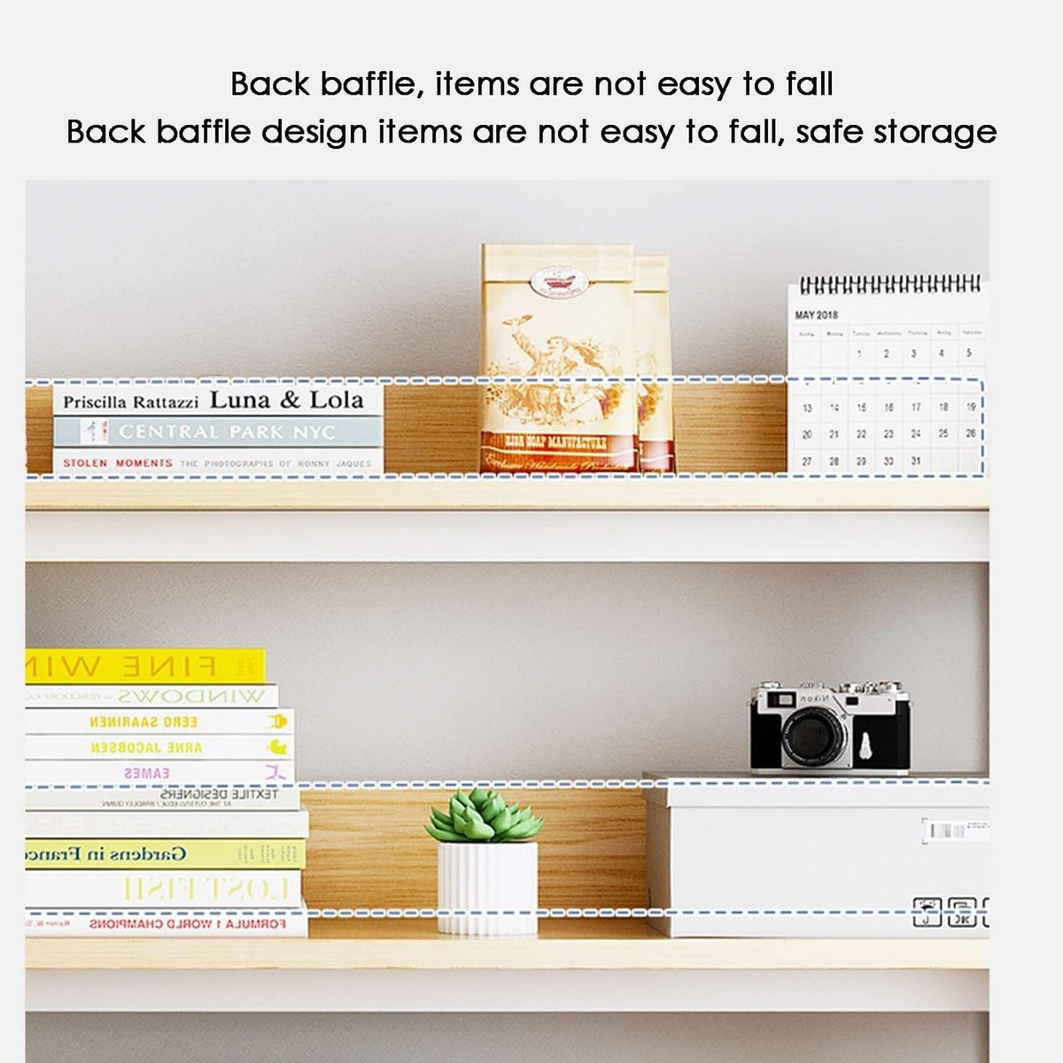 White 2-Tier Wood Desktop Bookshelf G83955