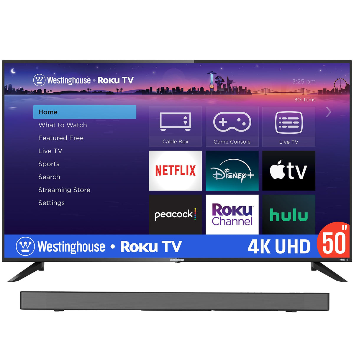 4K 50 Inch TV and 3.1.2 Sound Bar K5964