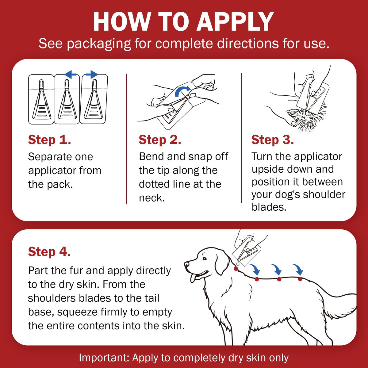 Flea and Tick Prevention for Large Dogs 45 to 88 lbs L6804