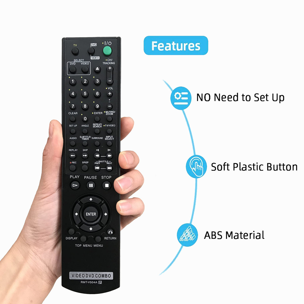 Replacement Remote Control for DVD/VHS Combo Player K6390