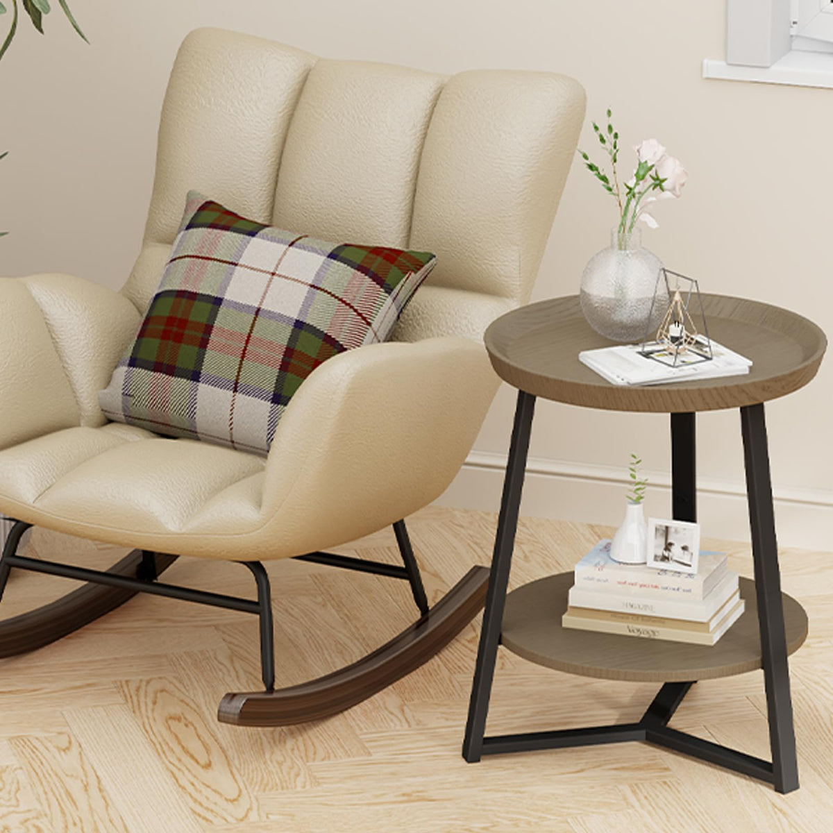 Round 2 Tier End Table with Storage Shelf K7371