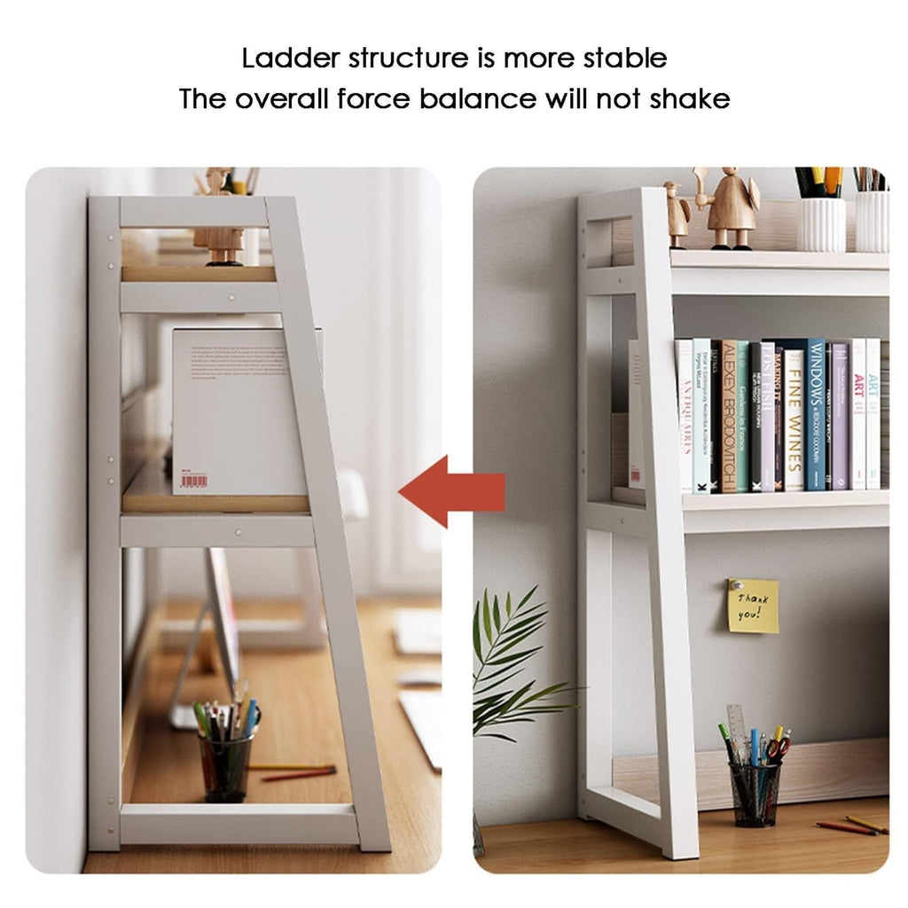 White 2-Tier Wood Desktop Bookshelf G83955